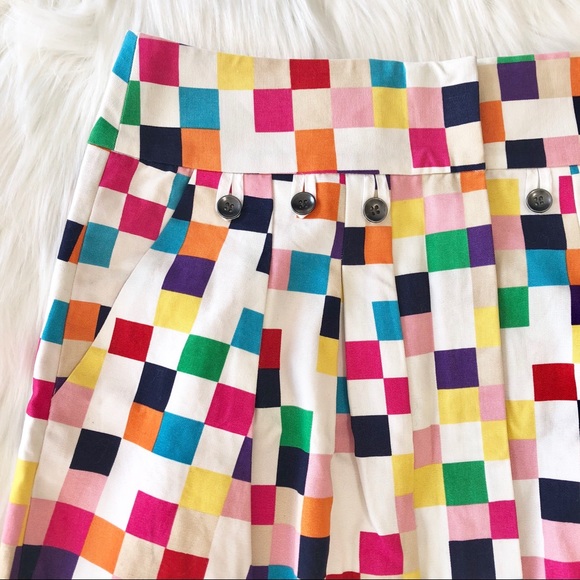 Anthropologie Dresses & Skirts - Anthropologie Odille Multi Colored Checkered Skirt